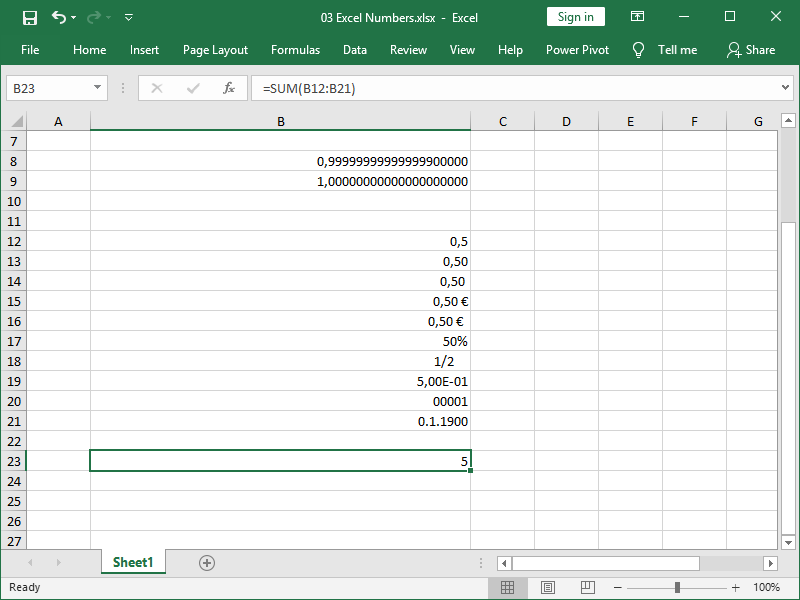 Numbers in Excel – dailyEXCEL.net