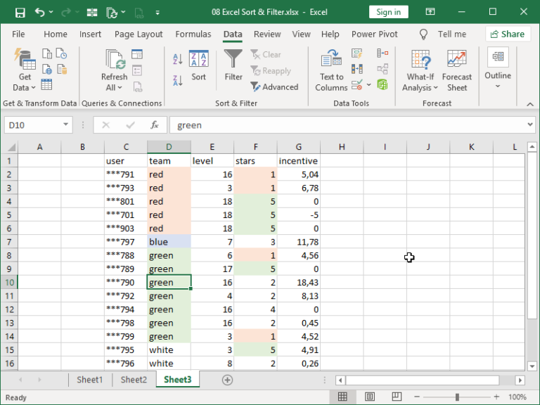 Sort & Filter in Excel – dailyEXCEL.net
