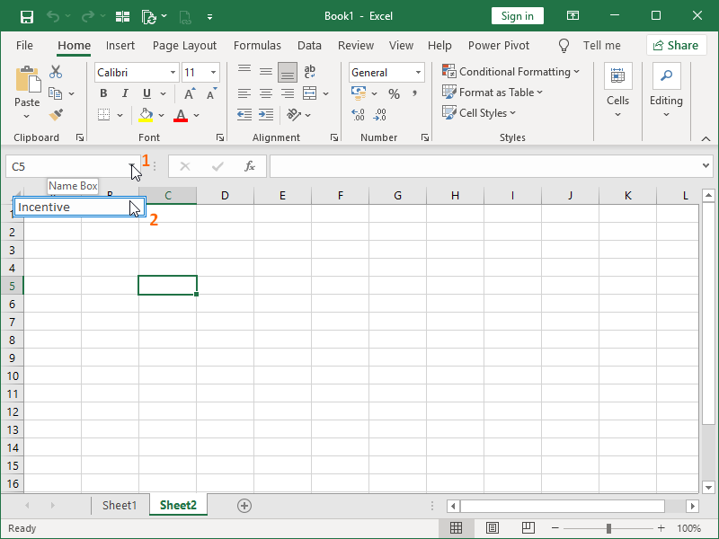 Excel Table, Table Name, Name Box
