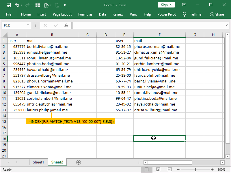 how to MATCH numbers formatted as text in Excel INDEX MATCH TEXT