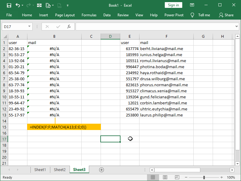 how to MATCH numbers formatted as text in Excel INDEX MATCH