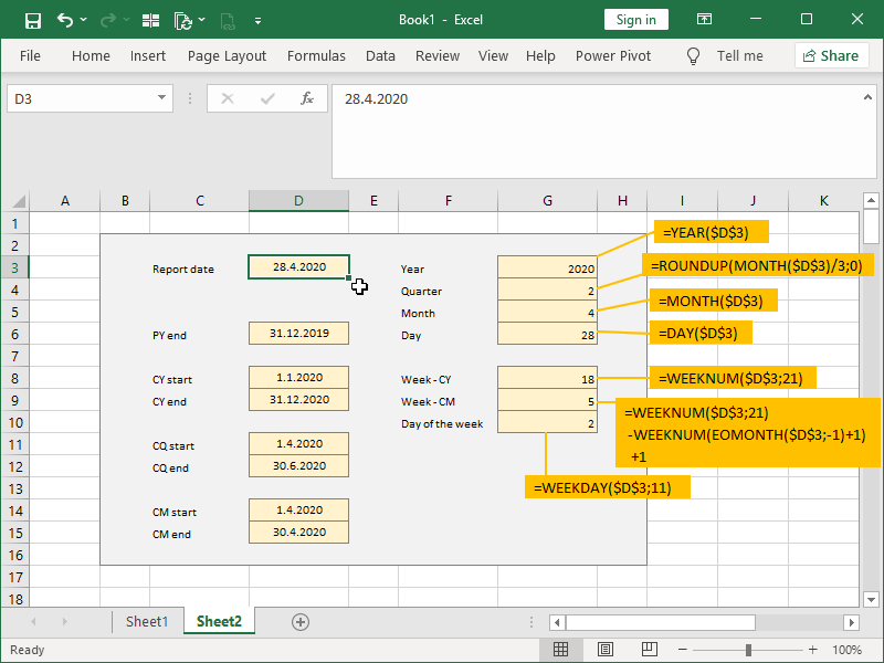 EOMONTH function: calculate past or future date from the starting date ...