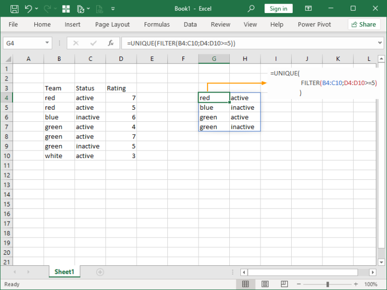 Right Unique Function UNIQUE function – dailyEXCEL.net